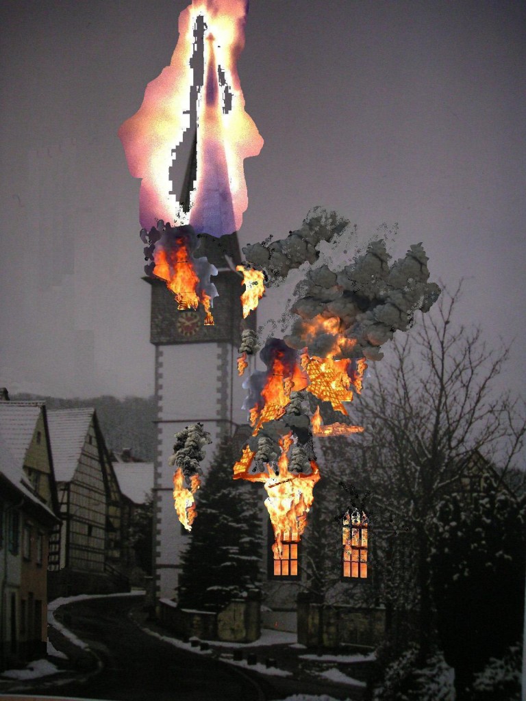 Brand der Dachteler Kirche 1766